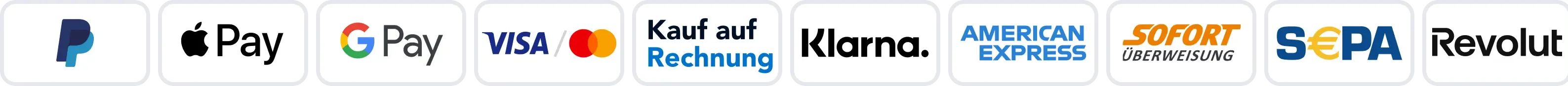 Akzeptierte Zahlungsmethoden